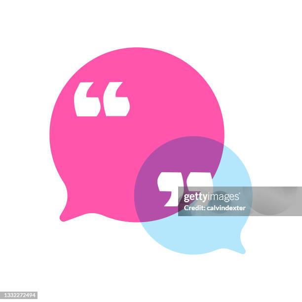 symbol on speech bubble - quotation mark stock illustrations