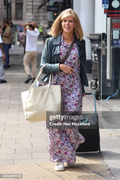 Kate Garraway arriving at Smooth Radio Studios on August 04, 2021 in London, England.