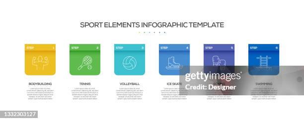 sport related process infographic template. process timeline chart. workflow layout with linear icons - archery competition stock illustrations