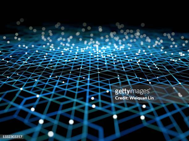 blue communication network of particles - general images of baotou economy stockfoto's en -beelden