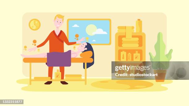 energetic healing. - therapy couch stock illustrations