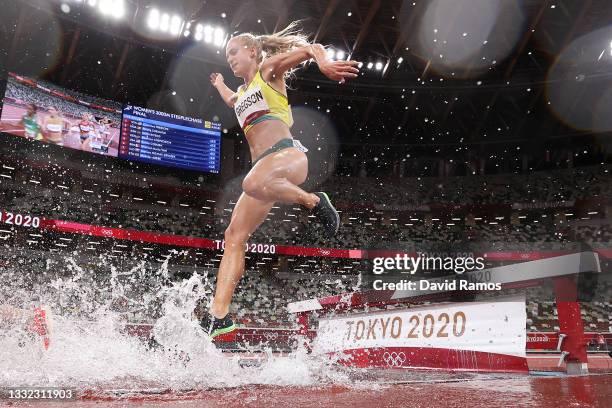 Genevieve Gregson of Team Australia competes in the Women's 3000m Steeplechase Final on day twelve of the Tokyo 2020 Olympic Games at Olympic Stadium...