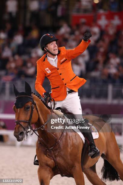 Maikel van der Vleuten of Team Netherlands riding Beauville Z competes during the Jumping Individual Final on day twelve of the Tokyo 2020 Olympic...