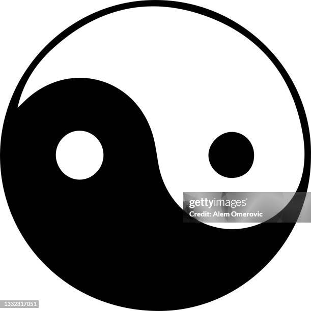 religious symbol representing religious of taoism - yin stock pictures, royalty-free photos & images