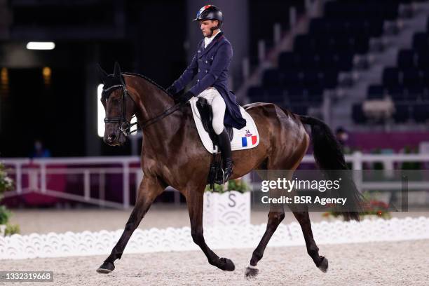 Nicolas Touzaint of France competing on Eventing Dressage Team and Individual during the Tokyo 2020 Olympic Games at the Equestrian Park on July 30,...