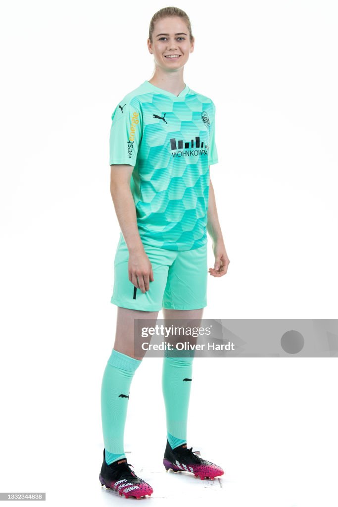 Stina Johannes of SGS Essen poses during the team presentation at on