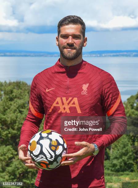 Allison Becker Pictured after Signing a New Contract at Liverpool on August 04, 2021 in UNSPECIFIED, Austria.