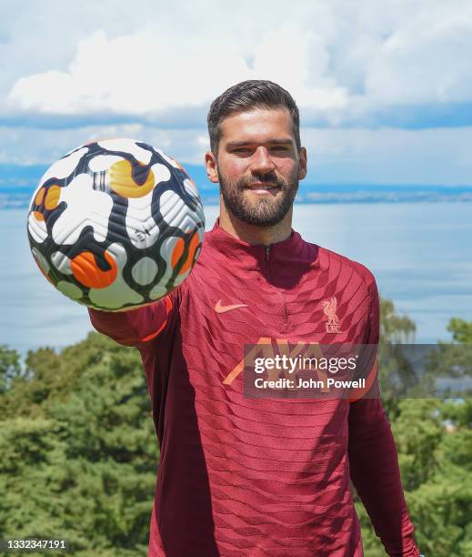 Allison Becker Pictured after Signing a New Contract at Liverpool on August 04, 2021 in UNSPECIFIED, Austria.