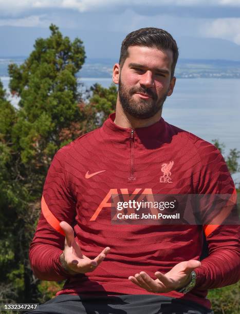 Allison Becker Pictured after Signing a New Contract at Liverpool on August 04, 2021 in UNSPECIFIED, Austria.