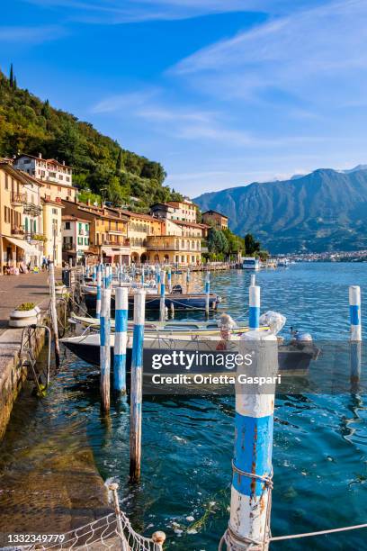 peschiera maraglio on monte isola, lake iseo, italy - italian coastline stock pictures, royalty-free photos & images