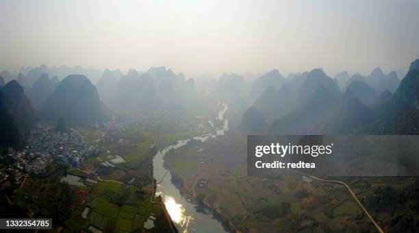 landscape of guilin - xingping stock pictures, royalty-free photos & images