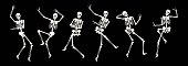 Comic dancing skeleton for party or holiday design