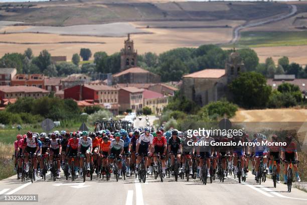 General view of the peloton during the 43rd Vuelta a Burgos 2021, Stage 2 a 175km stage from Tardajos to Briviesca / #VueltaBurgos / #BurgosCycling /...