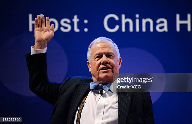 American investor and financial commentator Jim Rogers speaks during the China Hi-Tech Forum 2011 at Shenzhen Convention and Exhibition Center on...