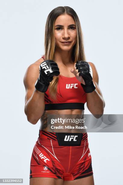 Tecia Torres poses for a portrait during a UFC photo session on August 4, 2021 in Houston, Texas.