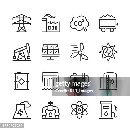 Fuel & Power Generation Icons — Monoline Series Fuel & Power Generation Icons — Monoline Series