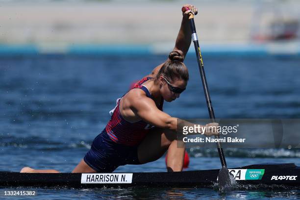 Nevin Harrison of Team United States competes during the Women's Canoe Single 200m Semi-final 2 on day thirteen of the Tokyo 2020 Olympic Games at...