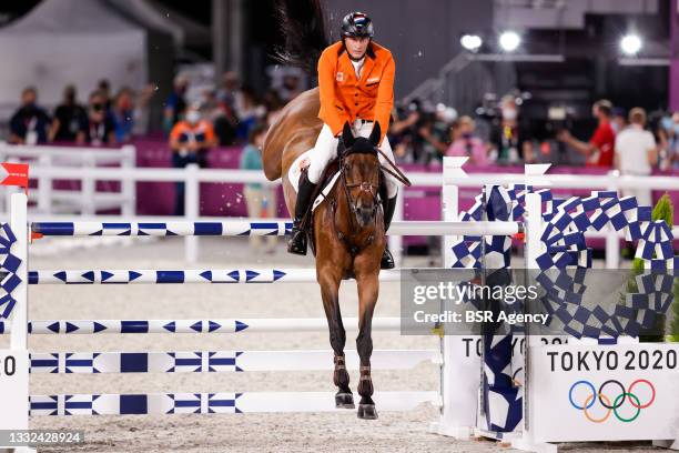 Marc Houtzager of the Netherlands competing on Jumping Individual Qualifier during the Tokyo 2020 Olympic Games at the Equestrian Park on August 3,...