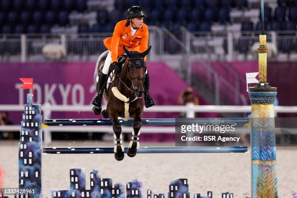 Willem Greve of the Netherlands competing on Jumping Individual Qualifier during the Tokyo 2020 Olympic Games at the Equestrian Park on August 3,...