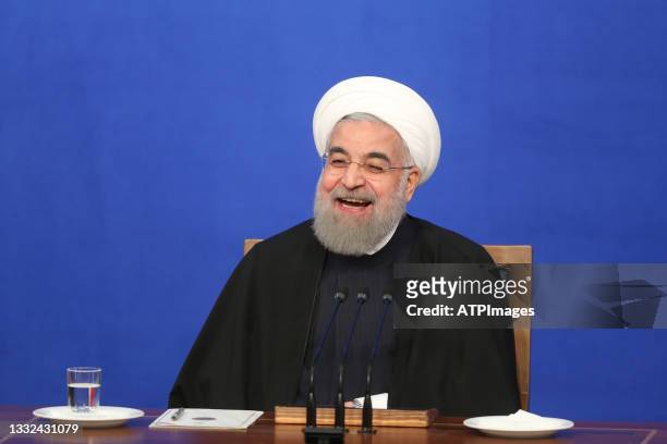 Hassan Rouhani The seventh president of Iran looks on on August 04, 2021 in Tehran, Iran. Mr. Rouhani served as the seventh president of Iran, from...