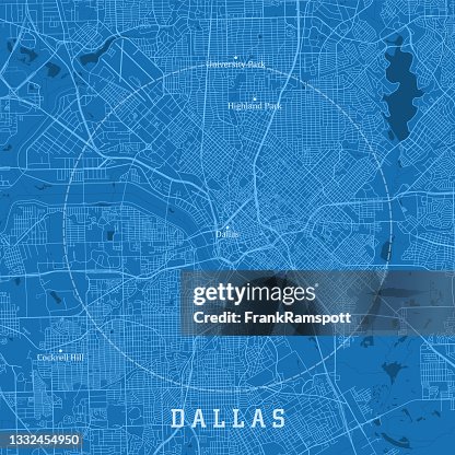Dallas Simple Color Map Dallas Tx City Vector Road Map Blue Text High-Res Vector Graphic ...