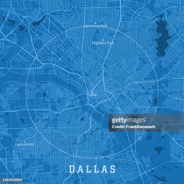 dallas tx city vector road map blue text - texas stock illustrations