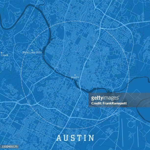 オースティンtxシティベクトルロードマップブルーテキスト - texas map点のイラスト素材／クリップアート素材／マンガ素材／アイコン素材