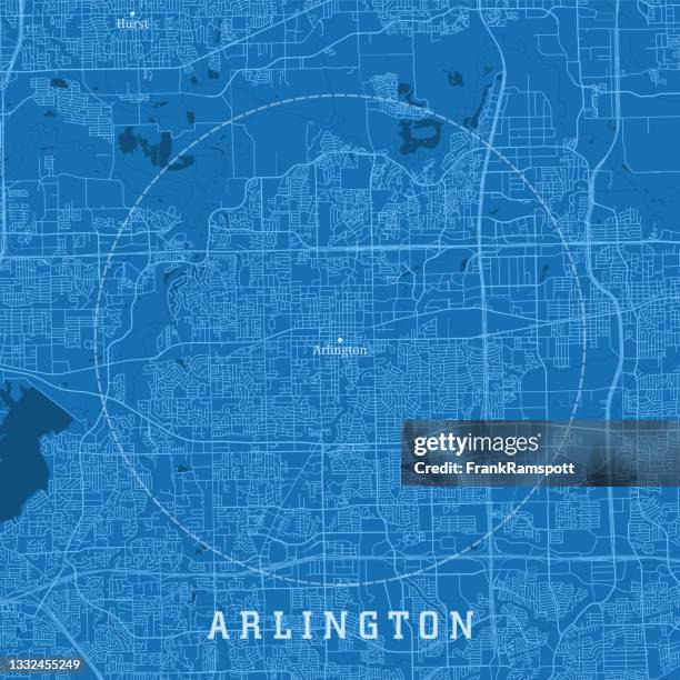 ilustraciones, imágenes clip art, dibujos animados e iconos de stock de arlington tx city vector road map texto azul - arlington