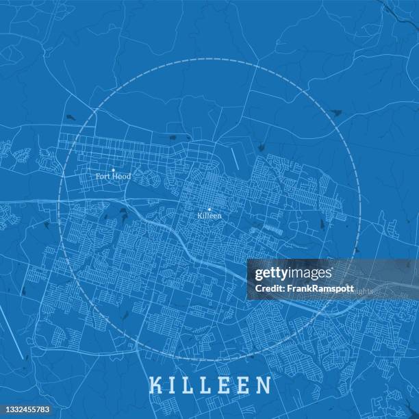 killeen tx city vector road map blue text - killeen texas stock illustrations