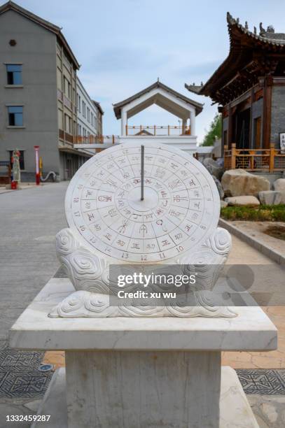 ancient chinese traditional timekeeping tool - ancient sundials stock pictures, royalty-free photos & images