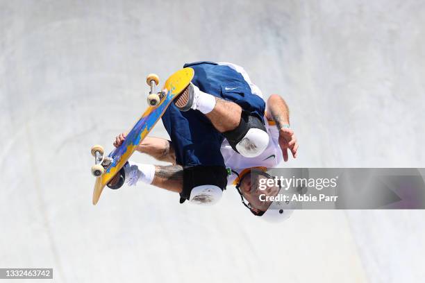 Pedro Barros of Team Brazil competes during the Men's Park Final on day thirteen of the Tokyo 2020 Olympic Games at Ariake Urban Sports Park on...