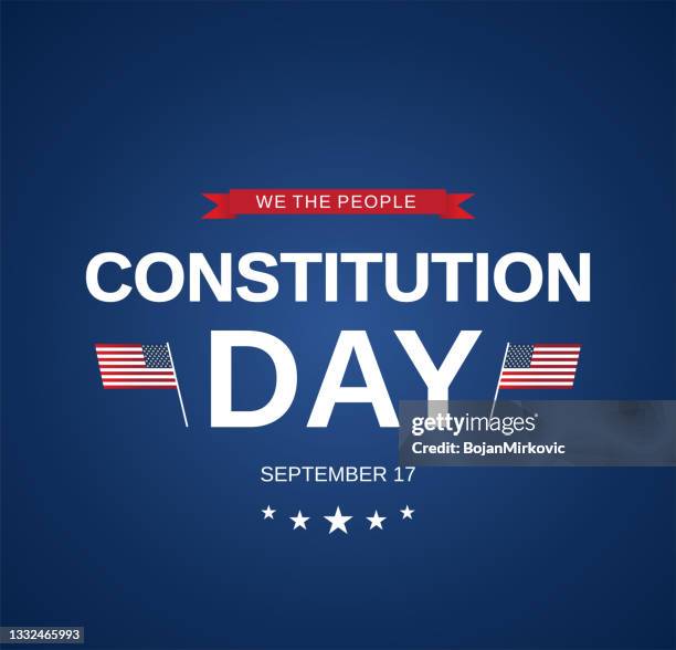 ilustraciones, imágenes clip art, dibujos animados e iconos de stock de tarjeta del día de la constitución. vector - día de la constitución