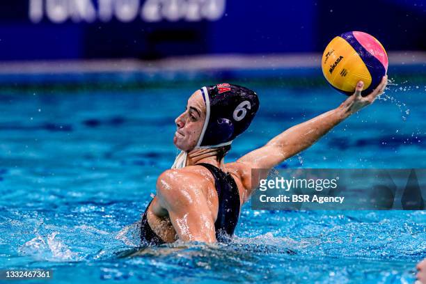 Margaret Steffens of United States during the Tokyo 2020 Olympic Waterpolo Tournament Women Semifinal match between Team ROC and Team United States...