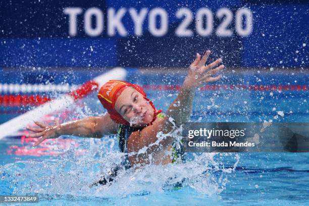 A1during the Women's Classification 5th-8th match between Australia and Canada on day thirteen of the Tokyo 2020 Olympic Games at Tatsumi Water Polo...