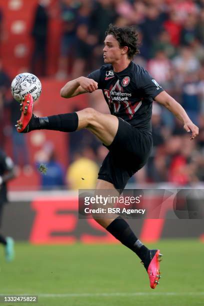 Rasmus Nicolaisen of Midtjylland during the UEFA Champions League - Third qualifying round match between PSV and FC Midtjylland at Philips Stadium on...