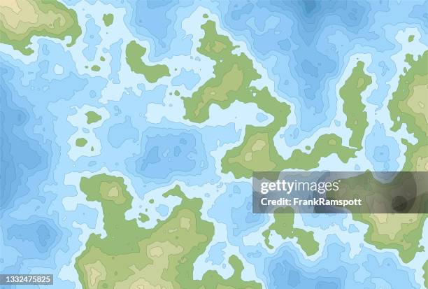 simple topographic map height lines 453 - imaginary map stock illustrations