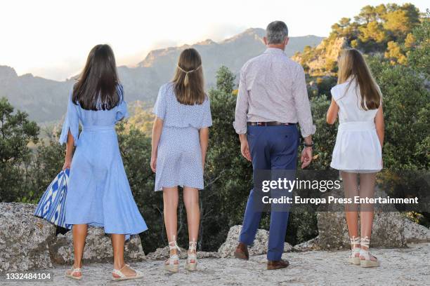 Their Majesties the King and Queen, Princess Leonor and Infanta Sofia visit the Interpretation Centre of the Sierra de Tramontana Natural Site and...