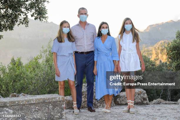 Their Majesties the King and Queen, Princess Leonor and Infanta Sofia visit the Interpretation Centre of the Sierra de Tramontana Natural Site and...