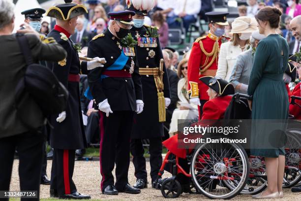 Prince Richard, Duke of Gloucester attends the Founder's Day Parade at Royal Hospital Chelsea on August 05, 2021 in London, England. The event, which...