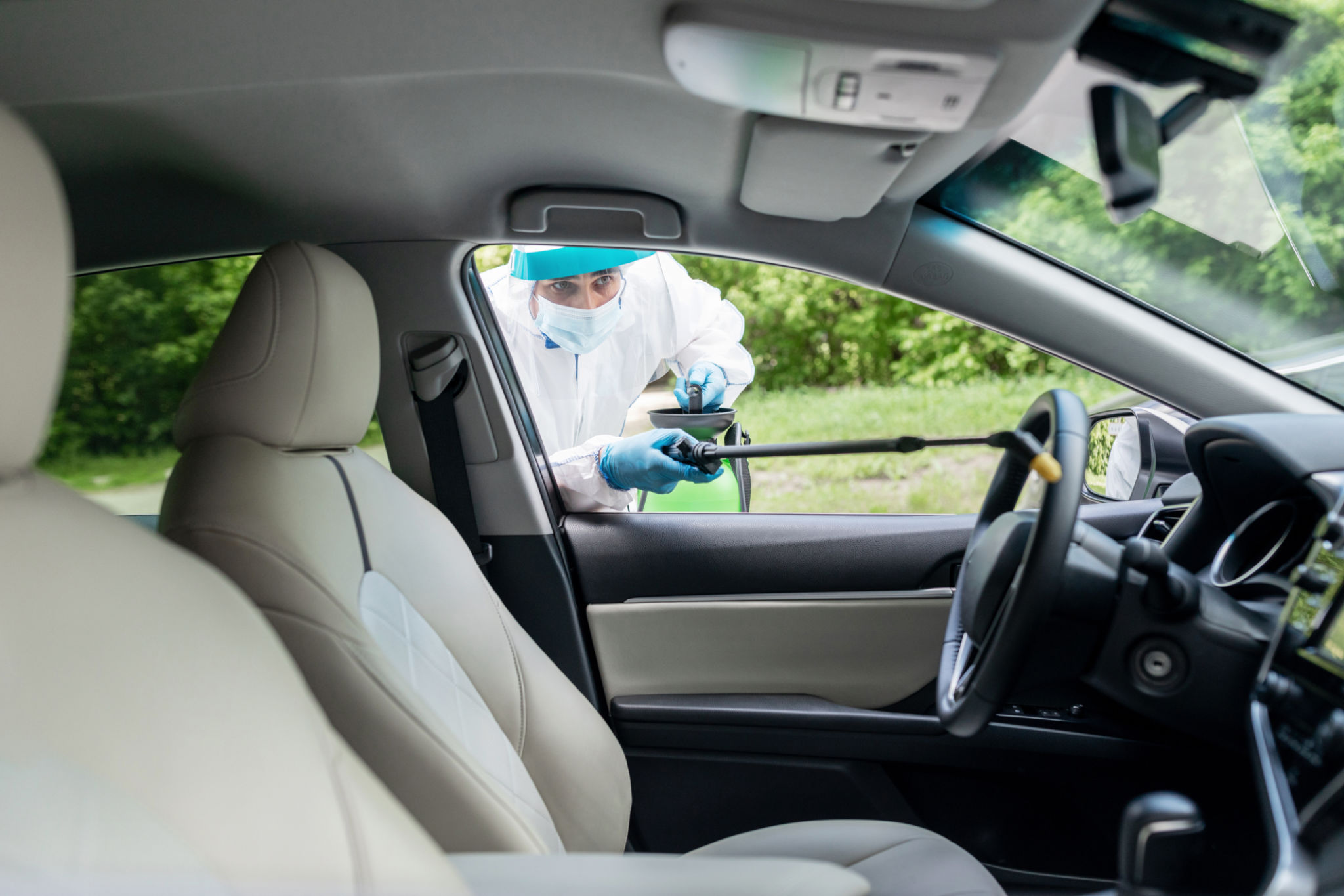 sanitized car