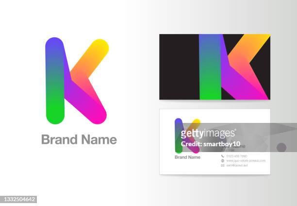 stockillustraties, clipart, cartoons en iconen met letter k logo design or corporate identity - letter k