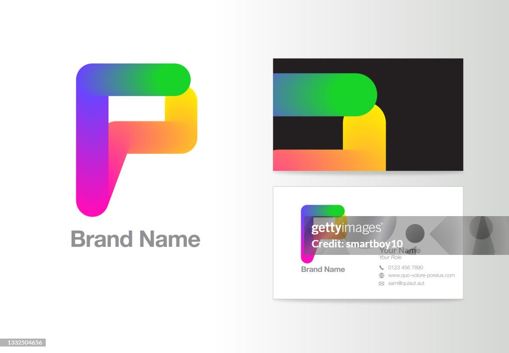 Design del simbolo della lettera P o identità aziendale