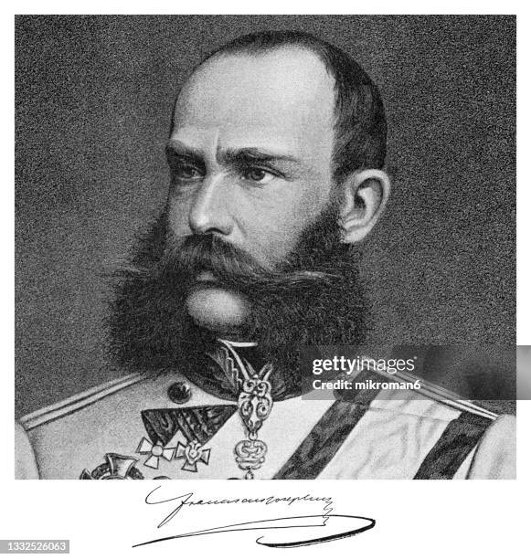 portrait of franz joseph i or francis joseph i, emperor of austria, king of hungary, croatia, and bohemia - franz joseph i of austria photos et images de collection