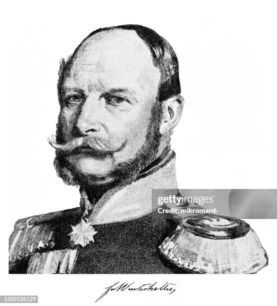 portrait of emperor william i or wilhelm i, king of prussia - prussia stock pictures, royalty-free photos & images