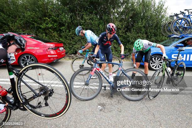 Joseph Lloyd Dombrowski of United States and UAE Team Emirates, Carlos Rodriguez Cano of Spain and Team INEOS Grenadiers & Sergio Roman Martin Galan...