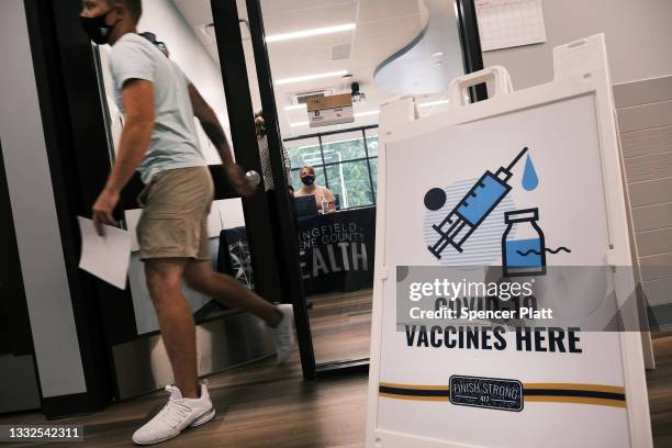 Vaccine clinic stands open in a school on August 05, 2021 in Springfield, Missouri. According to the latest numbers from the state’s health...
