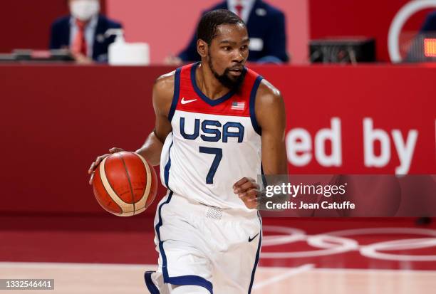 Kevin Durant of USA during the Men's Semifinal Basketball game between United States and Australia on day thirteen of the Tokyo 2020 Olympic Games at...