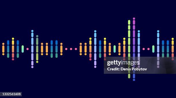 simple geometric illustration - dotted equalizer. - pulse trace stock illustrations