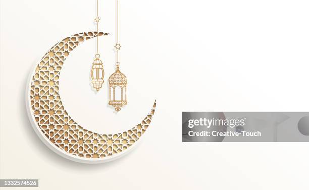 elegance islamic celebration card - ramadan stock illustrations