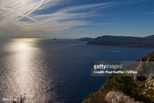 scenic view of sea against sky,cassis,france - keiffer stock pictures, royalty-free photos & images